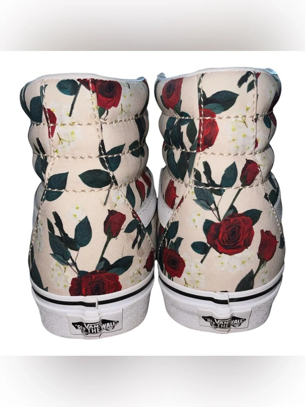 Rare Vans Sk8-Hi Floral Roses High Top Sneakers – Women’s 10 / Men’s 8.5